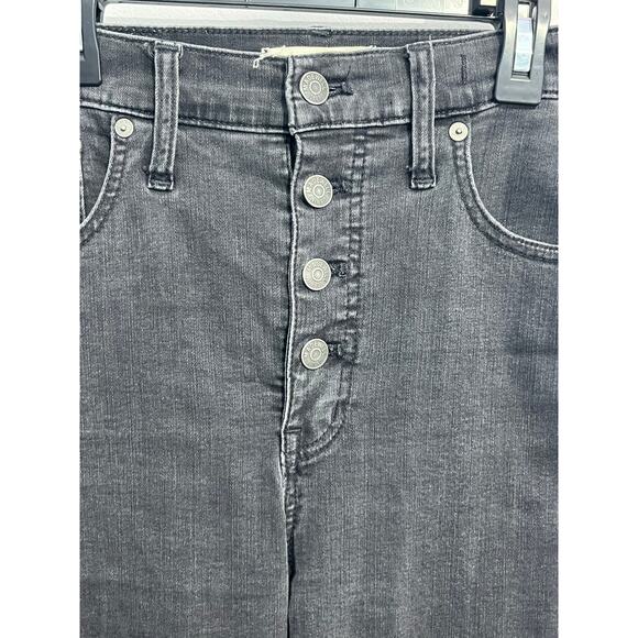 Madewell Jeans Size 29 Faded Black High Rise Button Fly Cali Demi Bootcut Boho - Picture 5 of 11
